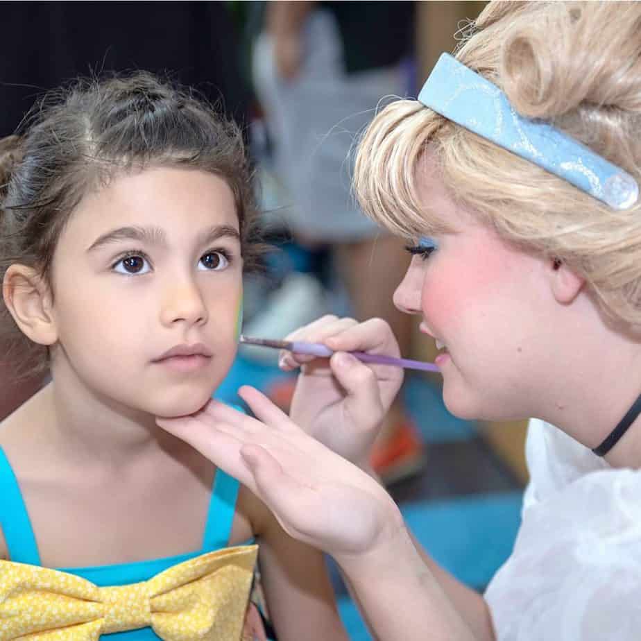 "Cinderella" face painting my daughter at her 4th birthday party