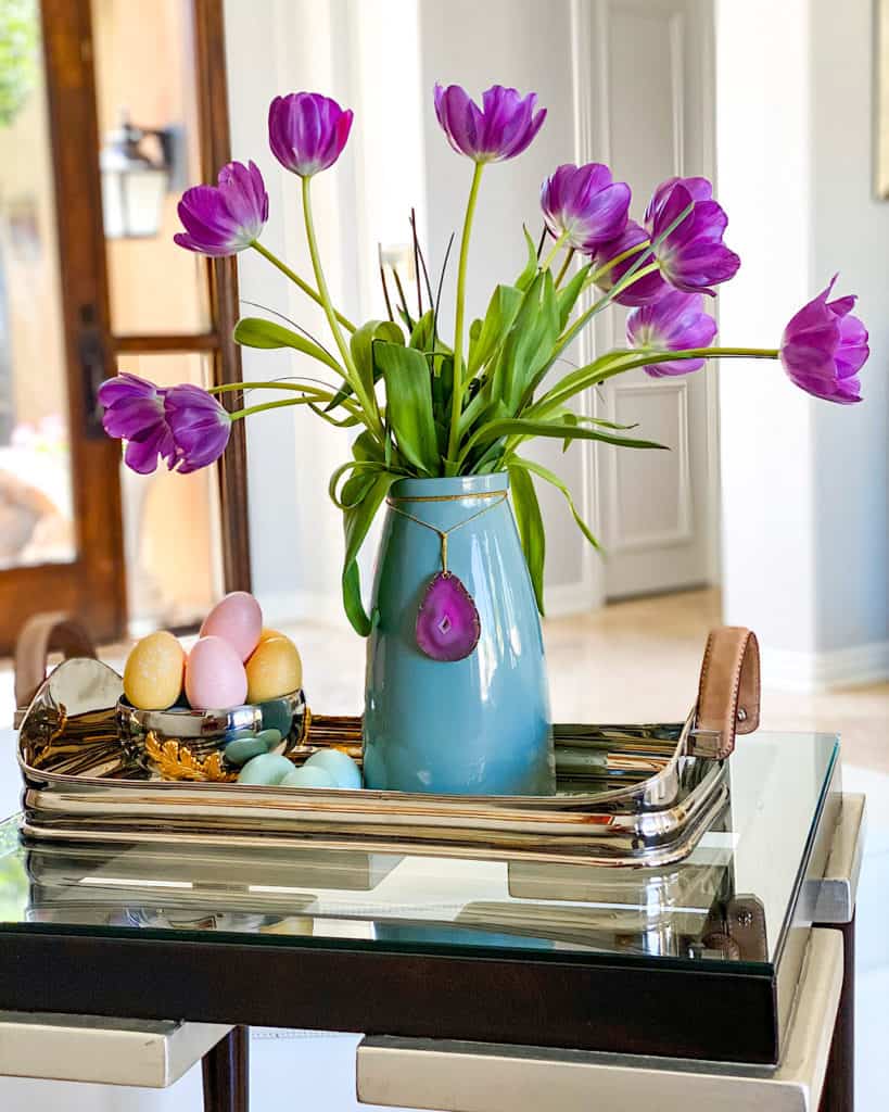 Tulips and Easter eggs - a beautiful Easter tablescape