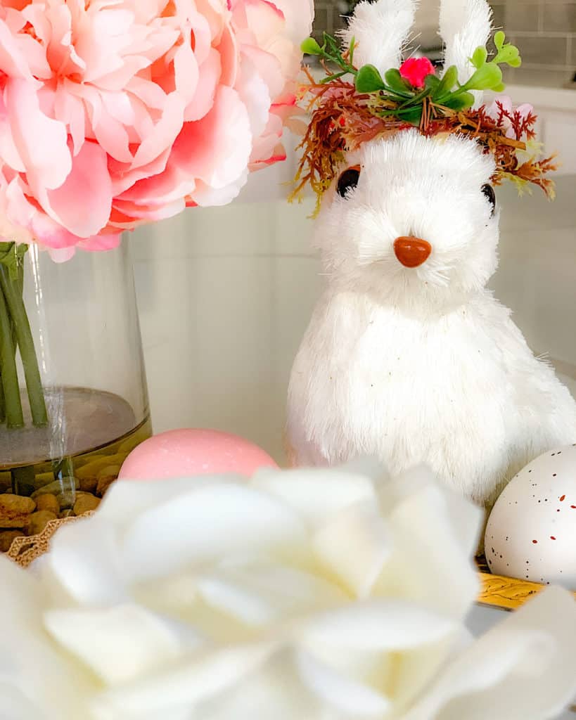 Cute Easter bunny on the table