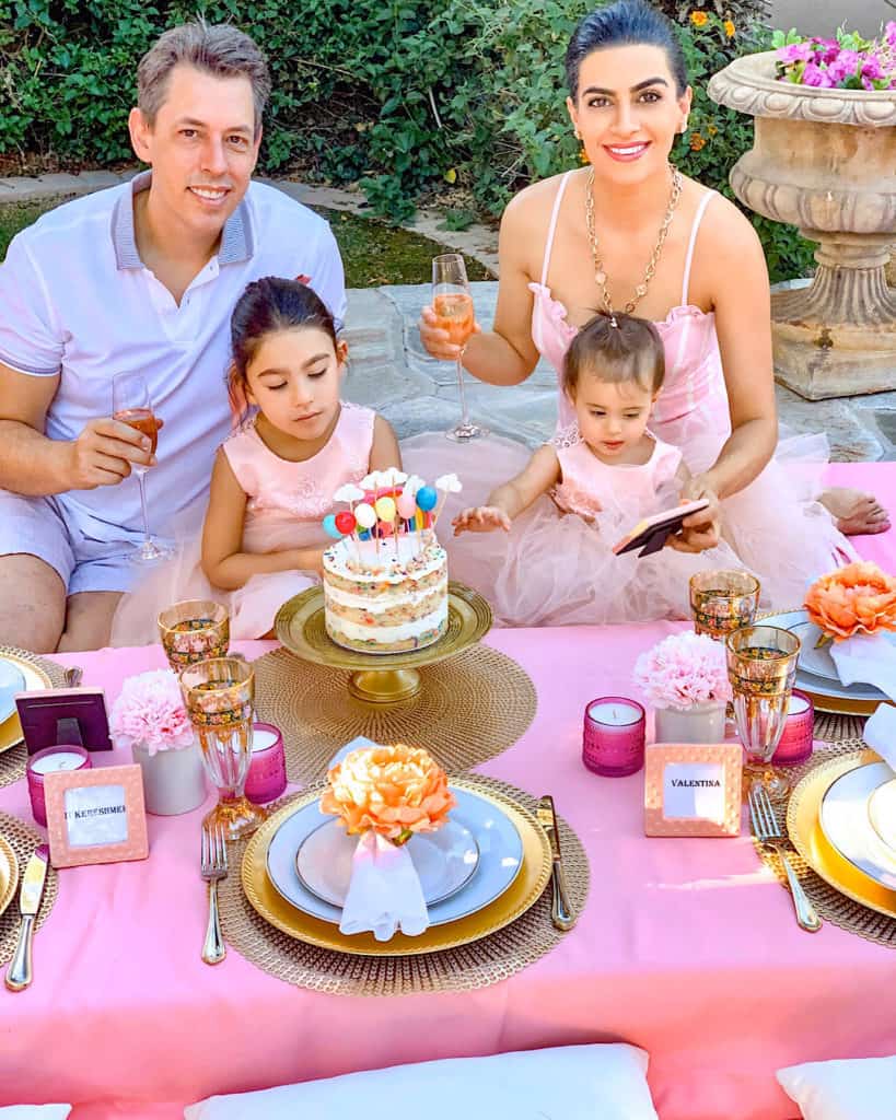 Family together for a birthday party at home during Quarantine