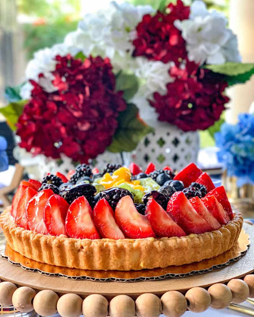 Patriotic dessert ideas! Red white and blue fruit tart!