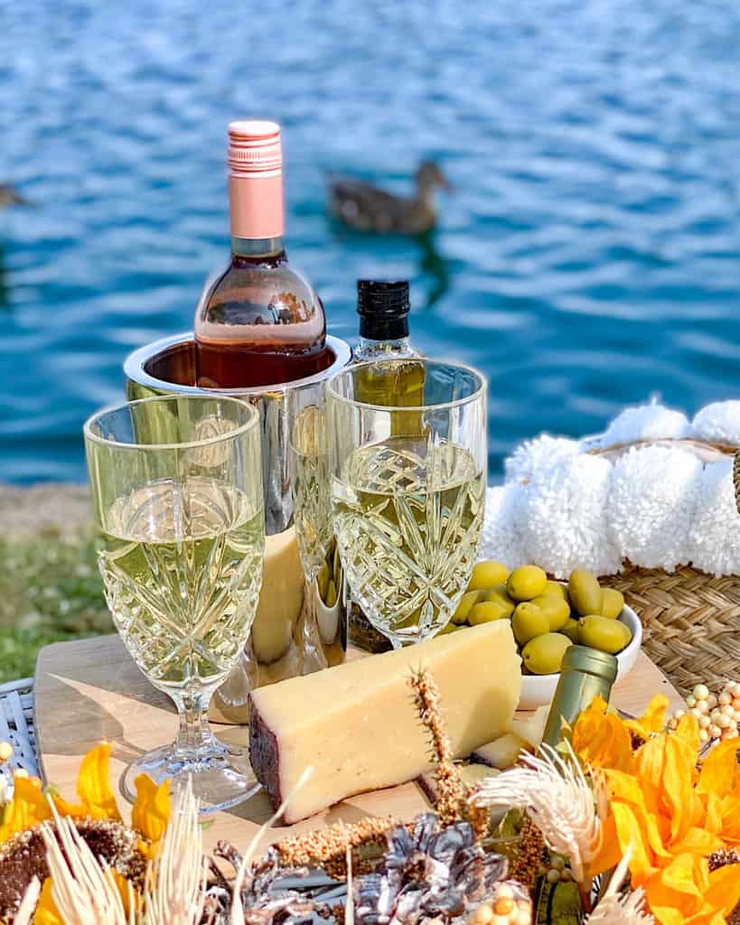 Cheese, olives and wine - the perfect picnic