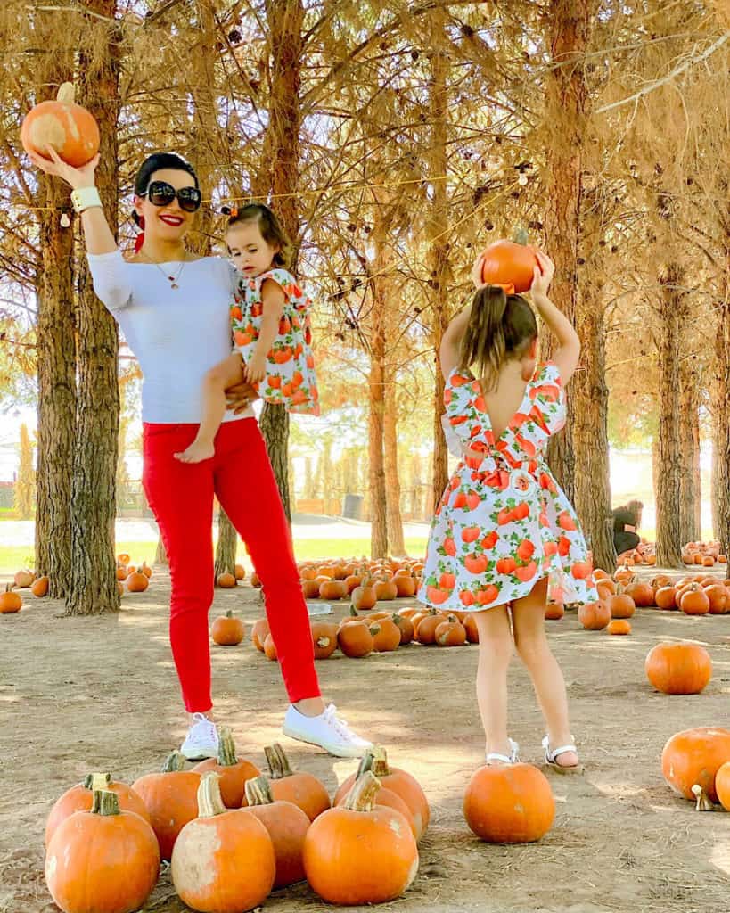 Tips for taking your toddler to the pumpkin patch: take a camera so you can capture memories