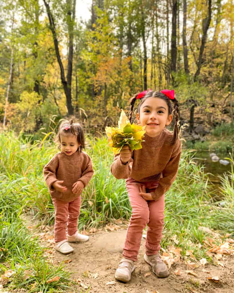 Kids love playing with the leaves!