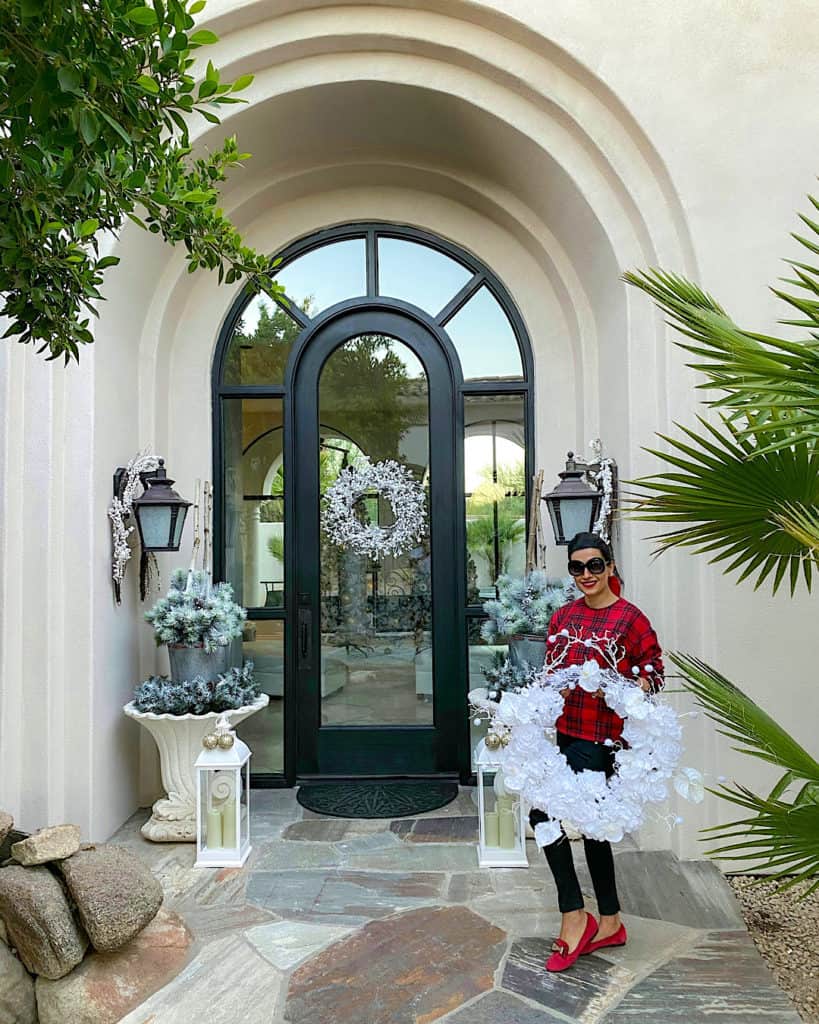 Holiday wreaths and a fresh coat of paint with Behr Paint exterior 