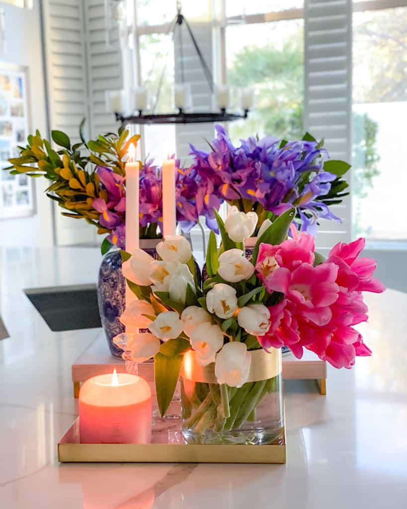 Candles and flower vases. 