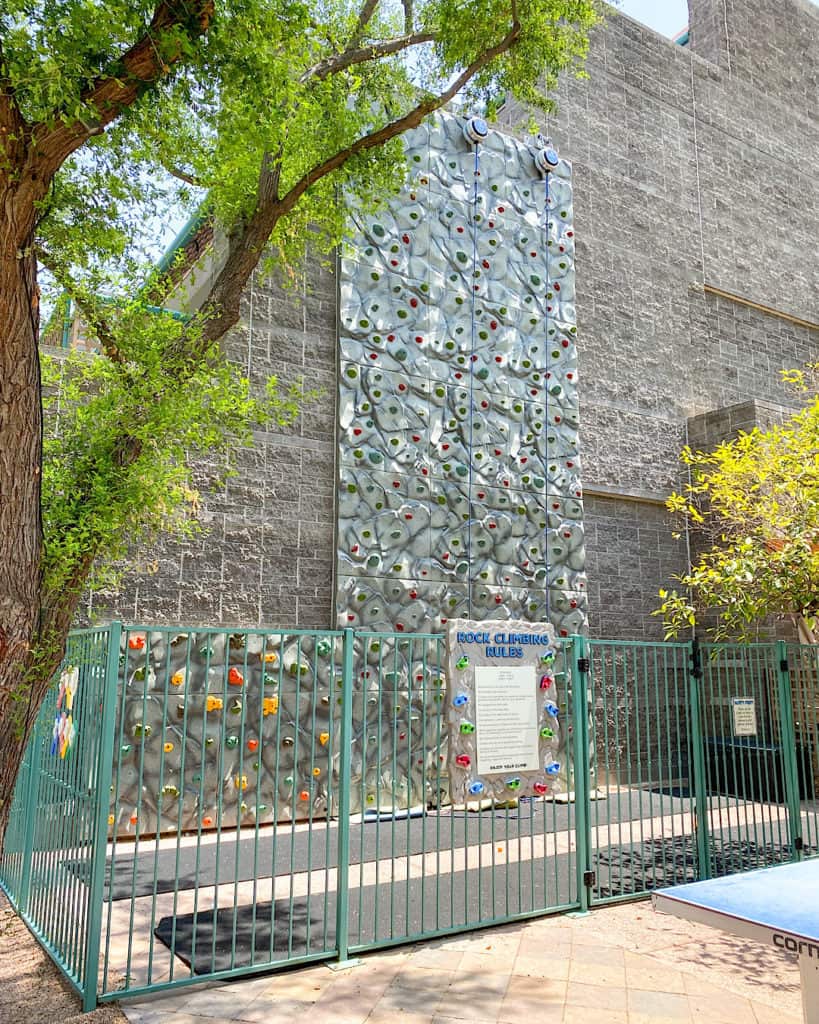 Rock climbing area for kids at Hyatt Regency Scottsdale Arizona 