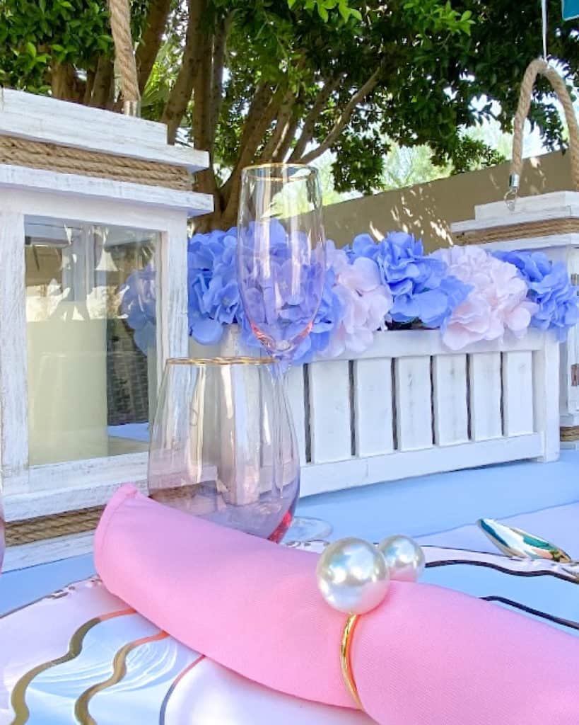 Gender reveal party tablescape