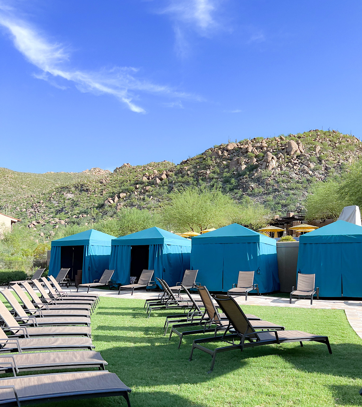 Private cabanas at the Ritz Carlton Dove Mountain Golf Resort