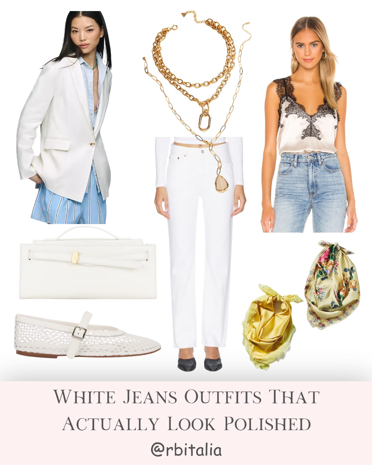 white jeans outfit summer