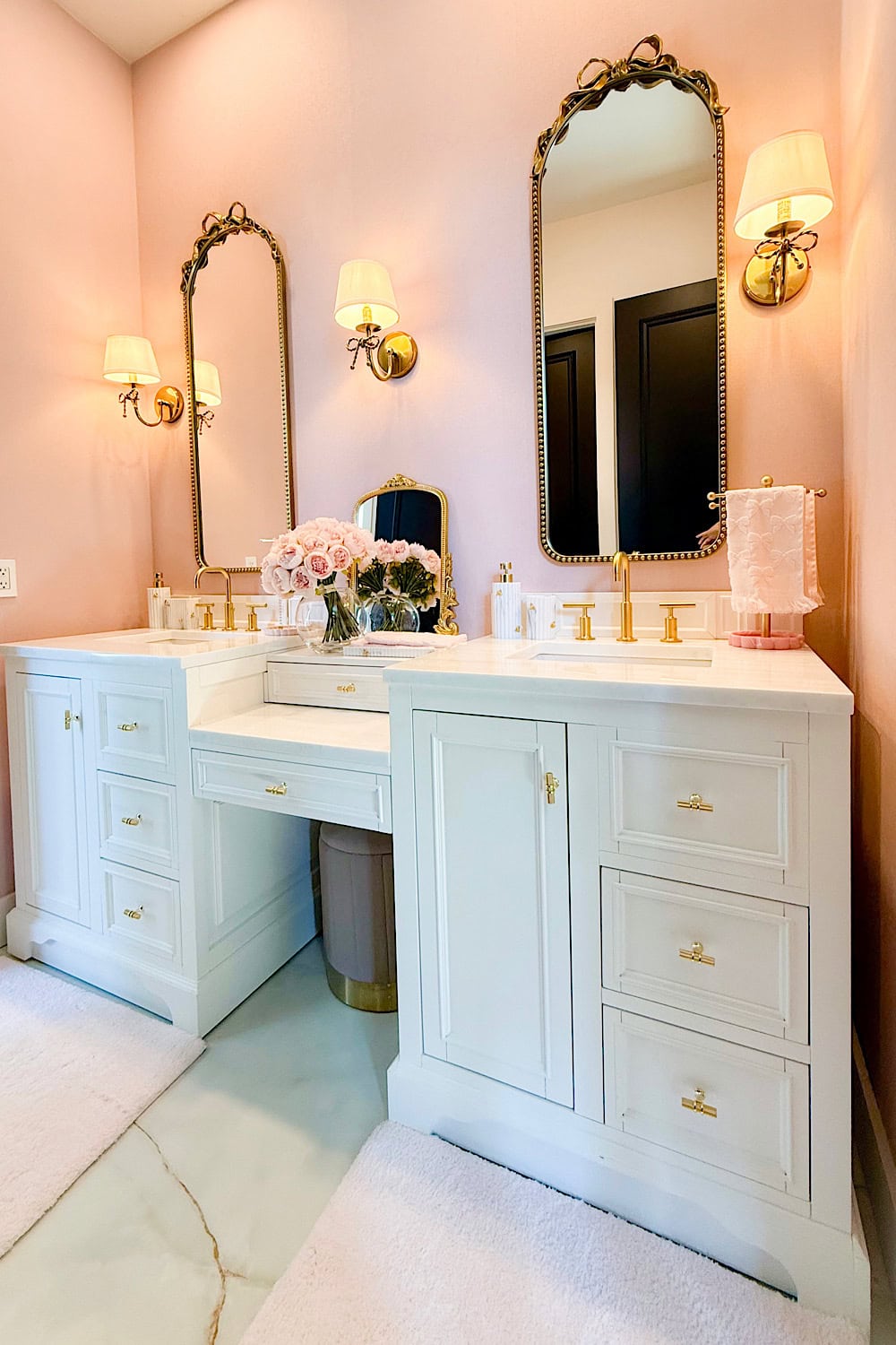 Pink master bathroom