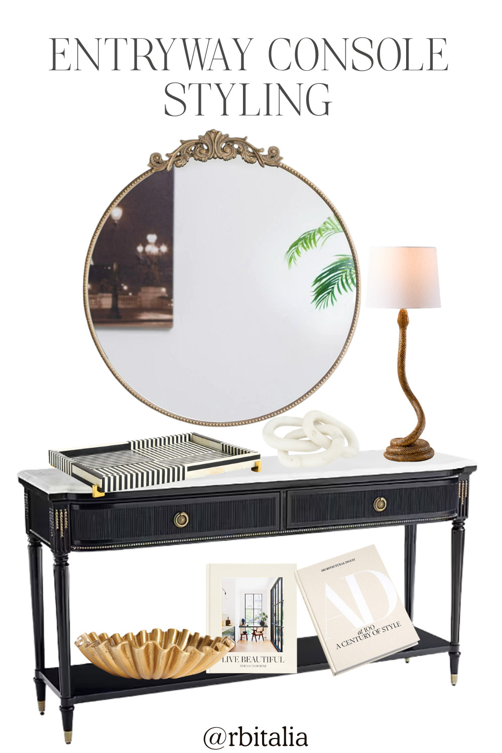 entryway console table styling