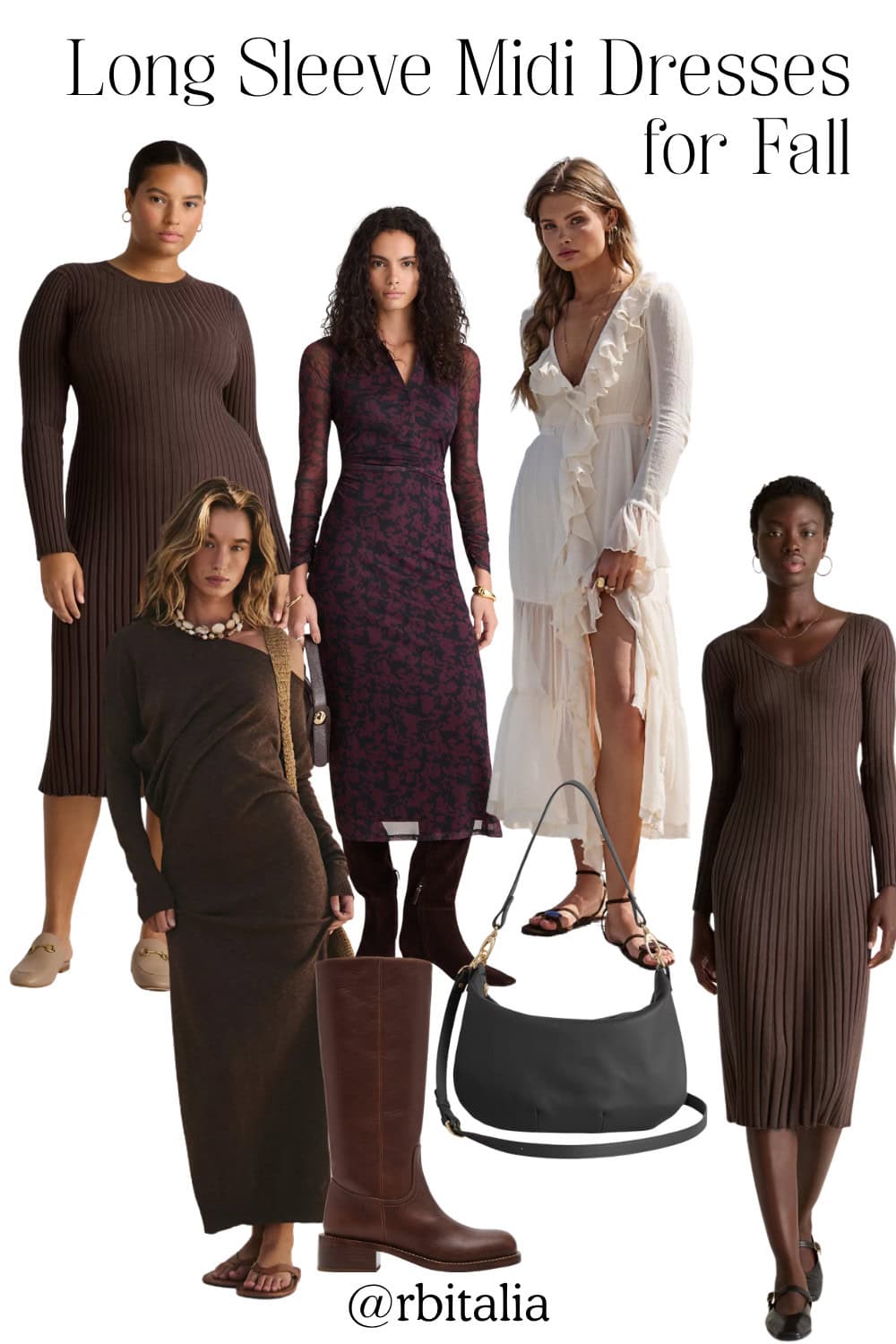 long sleeve midi dresses for fall