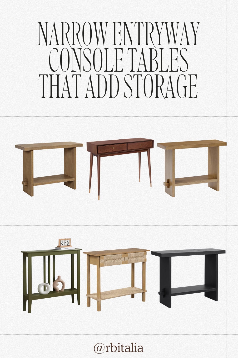 narrow entryway console table