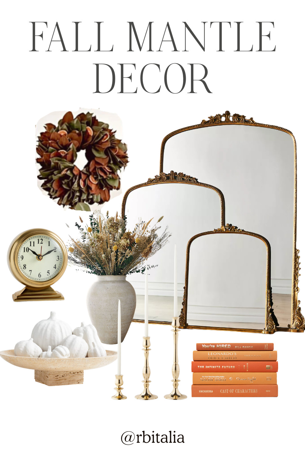 neutral fall mantle decor