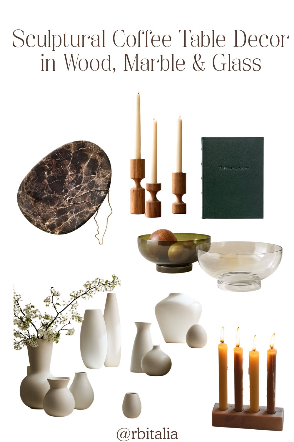 sculptural coffee table decor