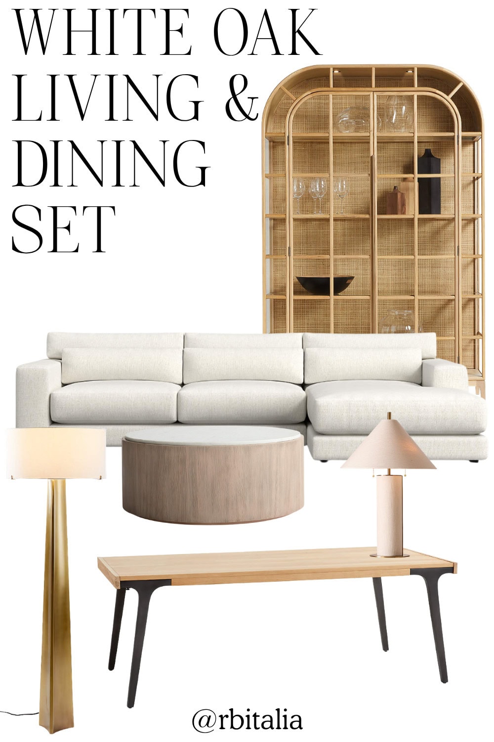 white oak living room furniture