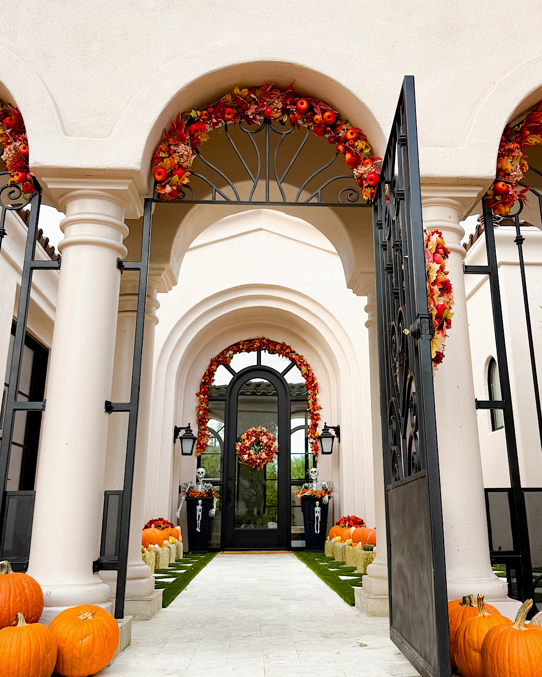 black and orange fall decor
