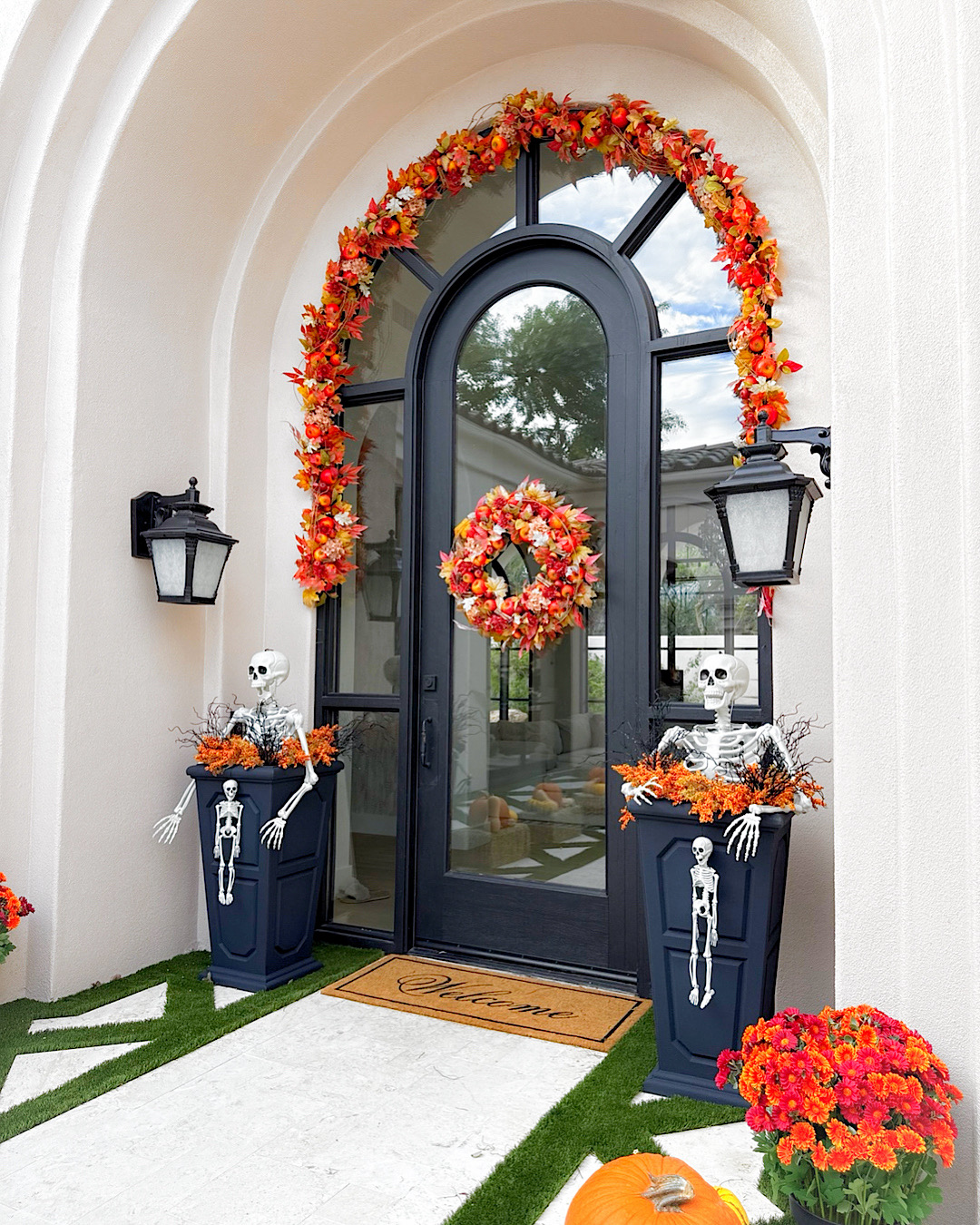 fall garland front door