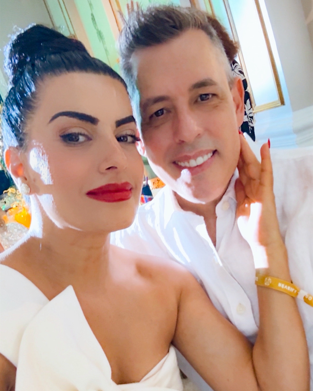 Couple selfie on New Year's Eve in Rio de Janeiro